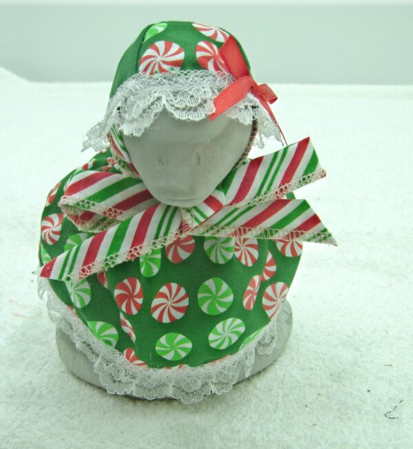 Christmas peppermint candy outfit for BABY 6" tall concrete goose