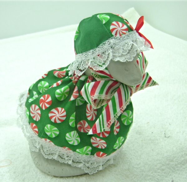 Christmas peppermint candy outfit for BABY 6" tall concrete goose - Image 2