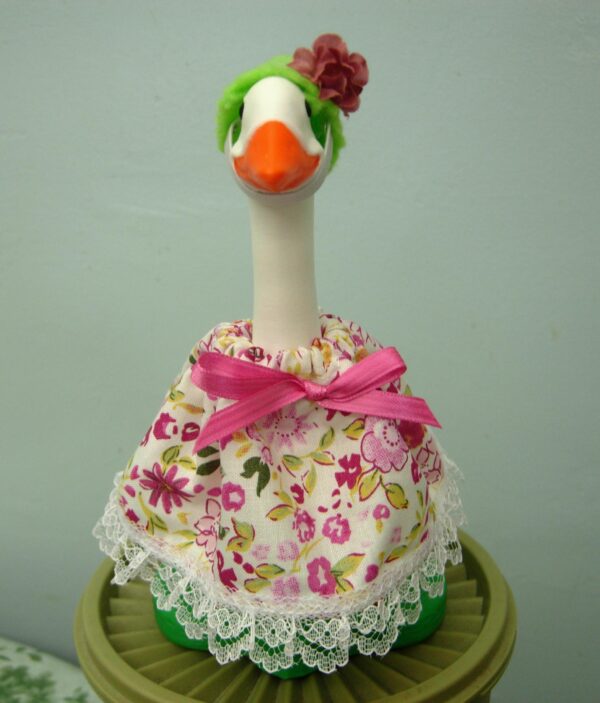 Summer bright pink flowers outfit for 7" desk goose or tiny or mini geese