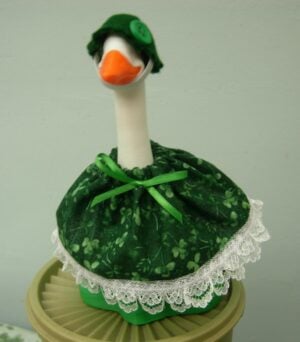 St Patrick's Day outfit for 7" 3d printer goose shamrocks on green