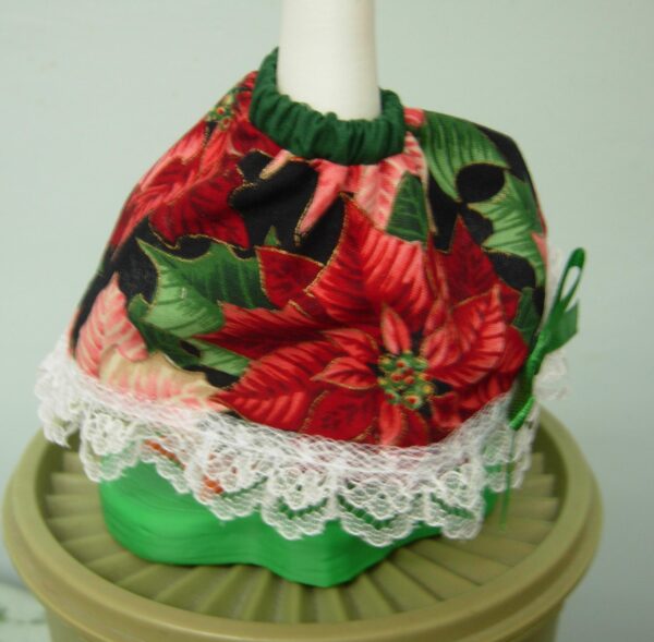 Christmas red and pink poinsettia dress for 7" 3d printer desk goose - Image 2