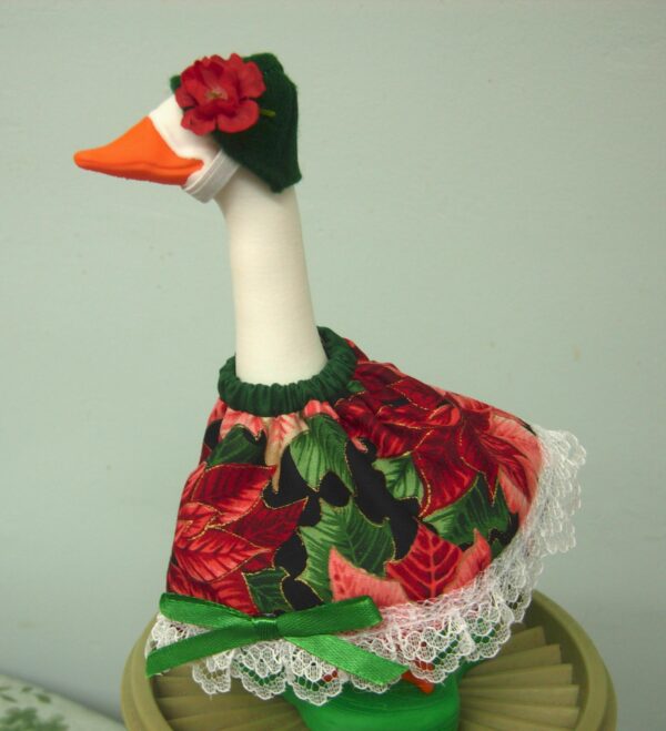 Christmas red and pink poinsettia dress for 7" 3d printer desk goose - Image 4