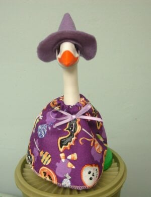 Halloween purple witch outfit for 7" desk or office goose