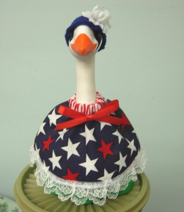 Patriotic stars outfit for 7" 3d printer desk or office goose
