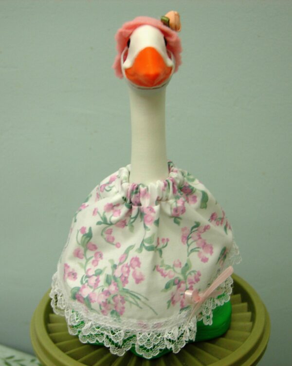 Spring pink lily of the valley outfit for 7" desk or office geese