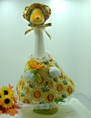 Fall sunflower dress for Large 23-27" lawn or garden goose.