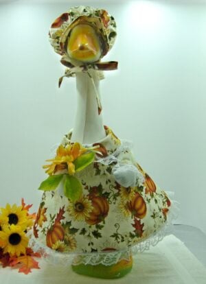 Fall sunflowers and pumpkins dress for Large 23-27" house or porch goose