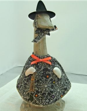 Halloween spiderweb witch for SMALL 14" tall porch or deck goose
