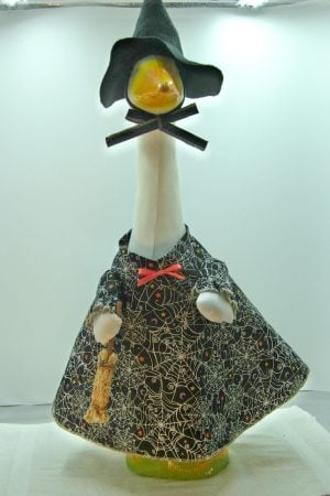 Halloween spiderweb witch for Large 23-27" tall house or porch goose