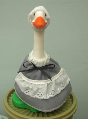 Thanksgiving gray pilgrim outfit for 7" 3d printer desk goose