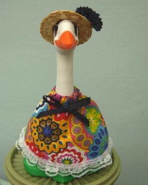 Summer colorful mandalas dress for 7" desk or office goose